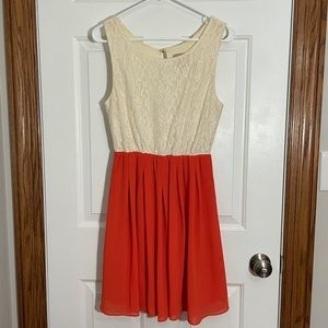 Alythea dress. Medium. Cream and orange
